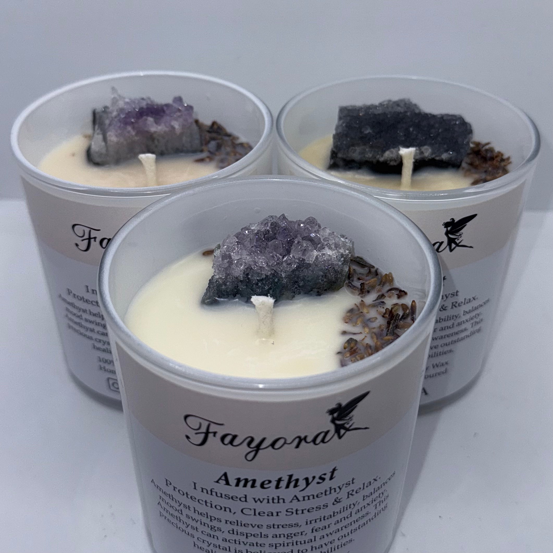 Amethyst Crystal Candle