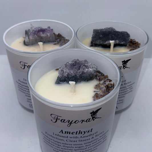 Amethyst Crystal Candle