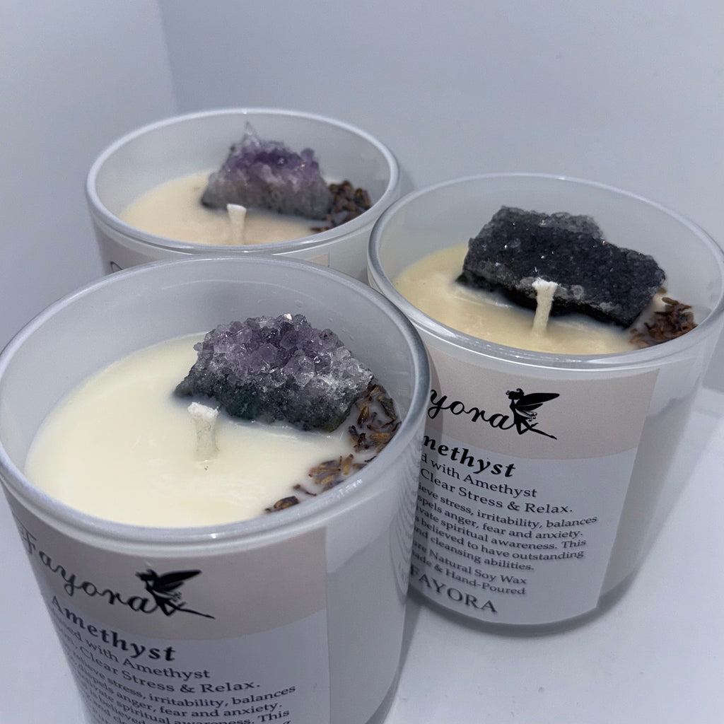 Amethyst Crystal Candle