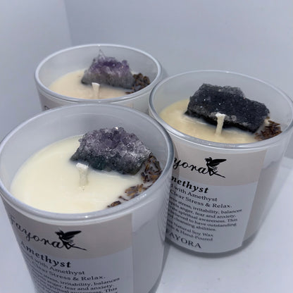 Amethyst Crystal Candle