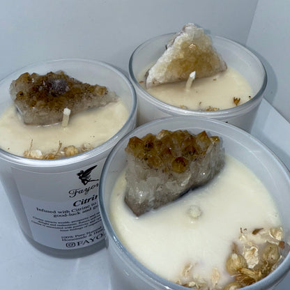 Citrine Crystal Candle