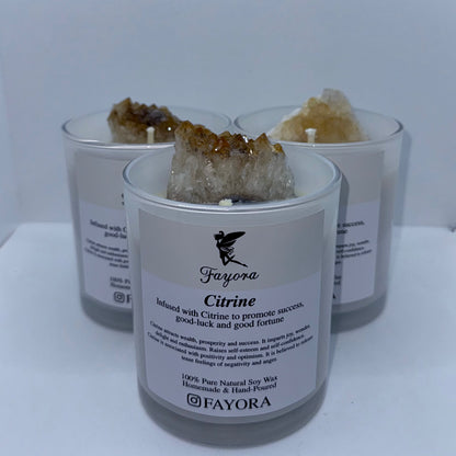 Citrine Crystal Candle