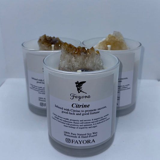 Citrine Crystal Candle