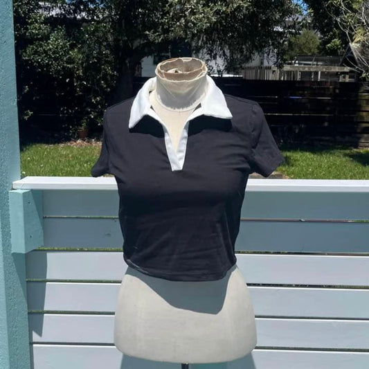 Collar Crop Shirt