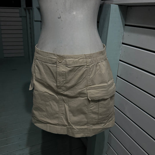 Beige Cargo Skirt