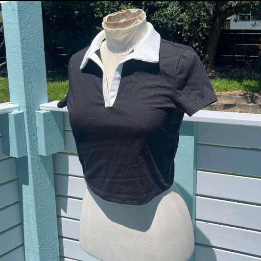 Collar Crop Shirt