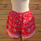 Red Boho Shorts
