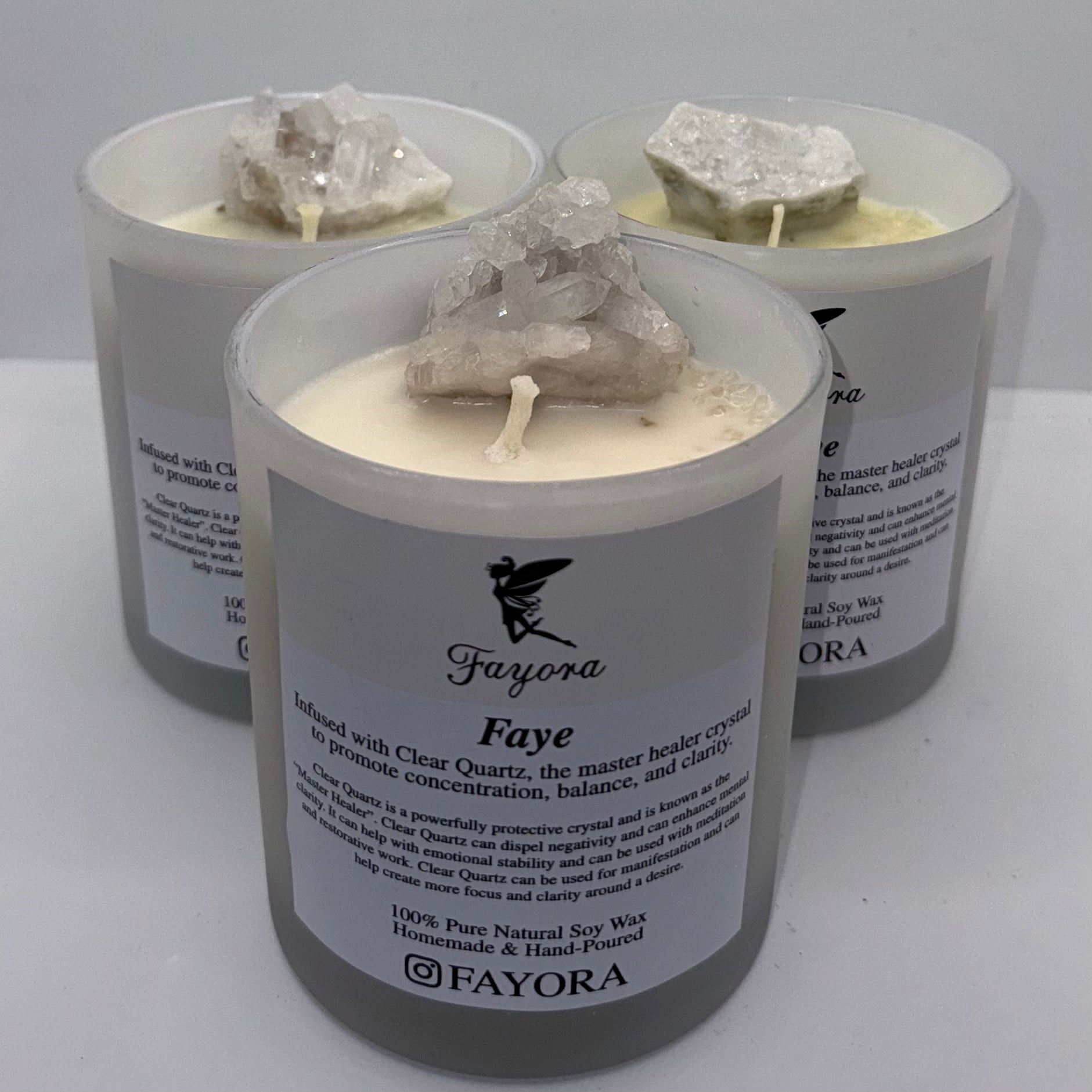 Clear Quartz Crystal Candle