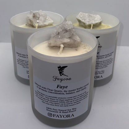 Clear Quartz Crystal Candle