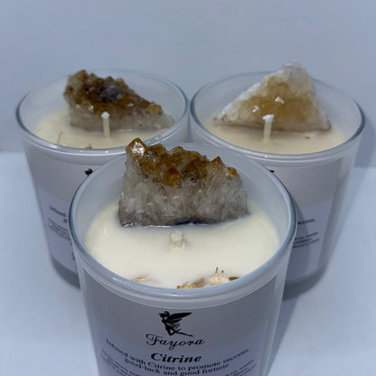 Citrine Crystal Candle