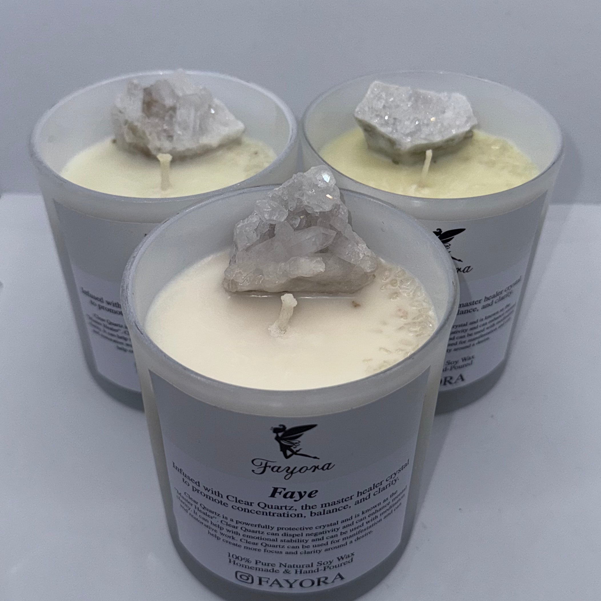 Clear Quartz Crystal Candle