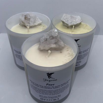 Clear Quartz Crystal Candle