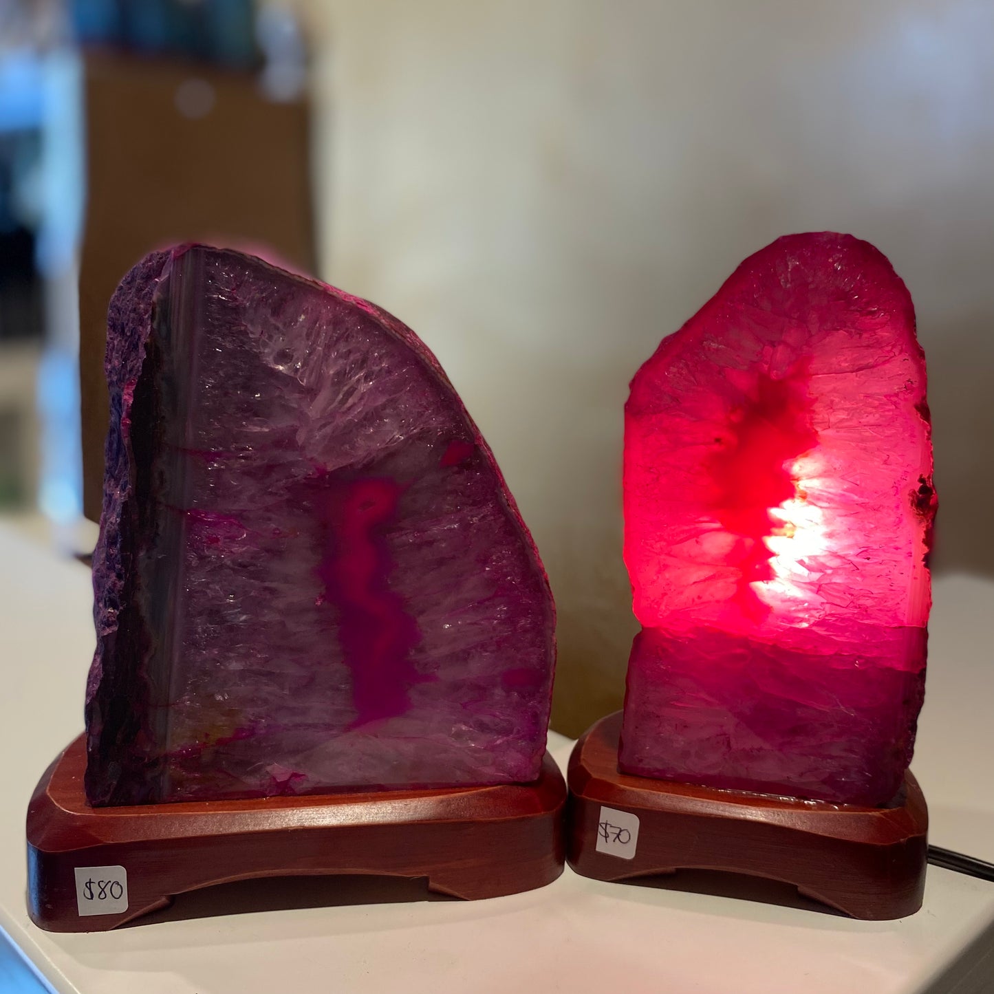 Pink Agate Lamp