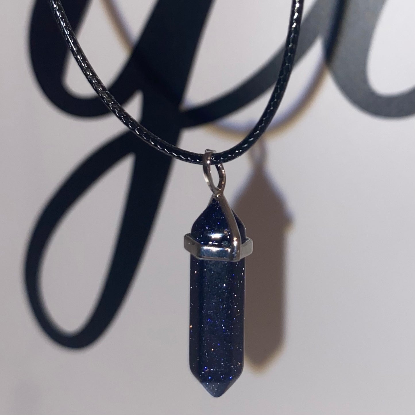 Blue Goldstone Pendant Necklace
