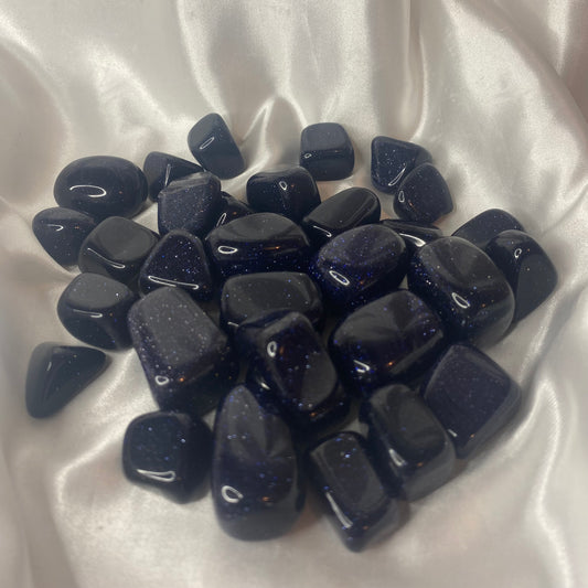 Blue Goldstone Tumbled