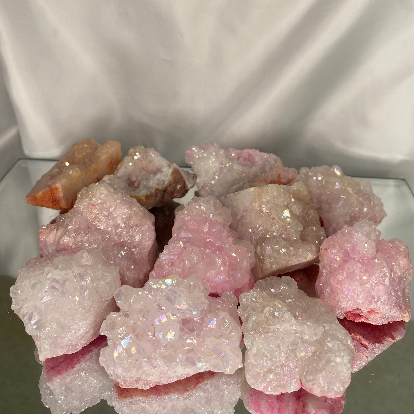 Pink Aura Quartz Druze