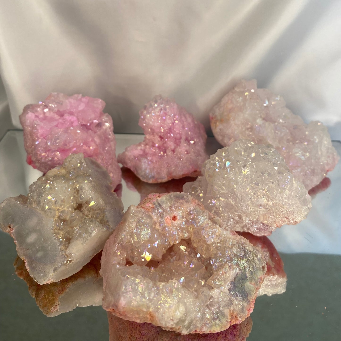 Pink Aura Quartz Druze