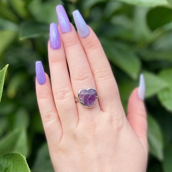 Amethyst Heart Ring