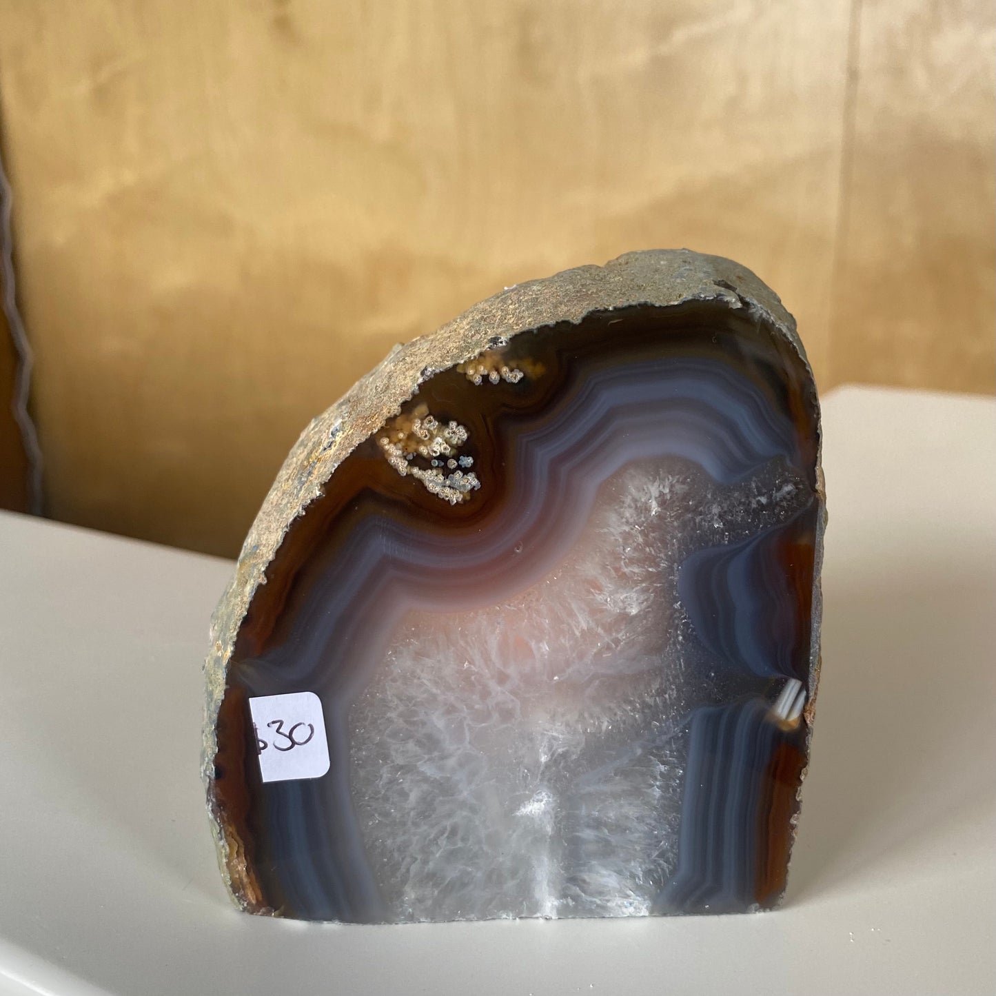 Blue Agate Candle Holder #1